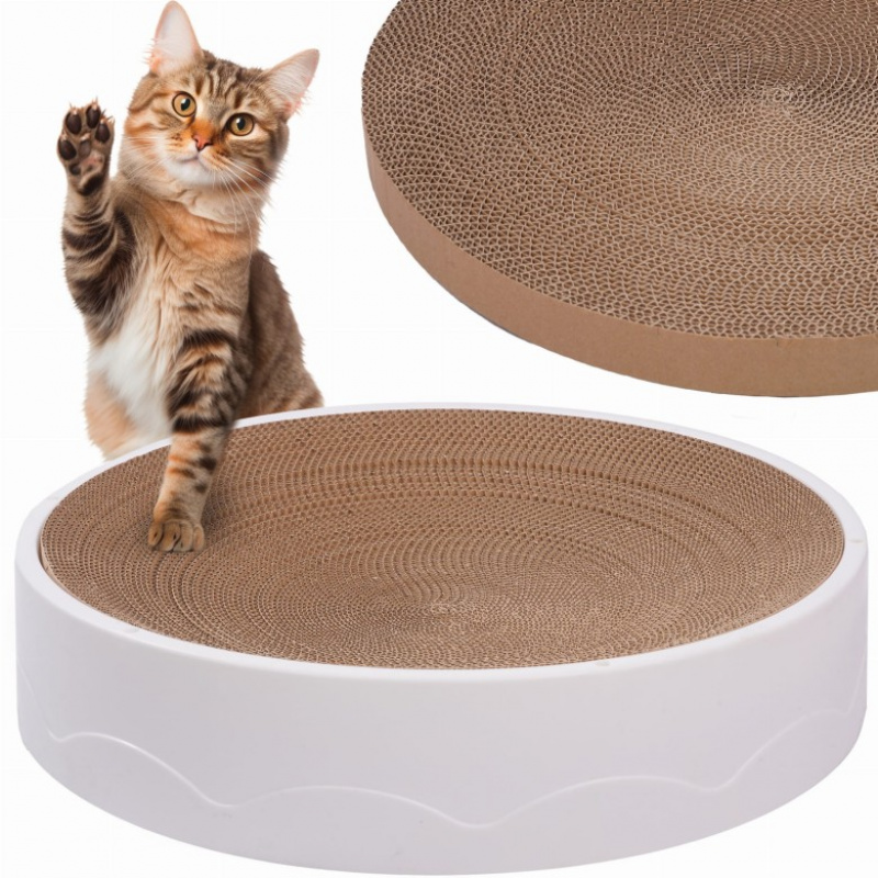 Eco-friendly cardboard scratcher with an additional replaceable insert