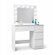 Aga Dressing Table with Mirror and Lighting Matte White