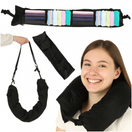 Travel pillow travel corneal headrest neck support storage for filling black