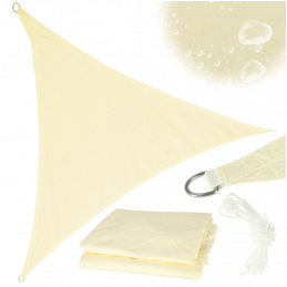 LUARO waterproof sunshade for garden terrace 4x4x4m triangle beige