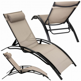Folding aluminum garden lounger