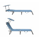 Aga Garden Reclining Lounger with Canopy Light Blue