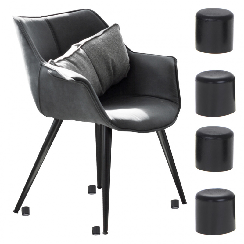 Aga Furniture Leg Caps for Chairs 22 mm Black