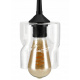 Hanging Ceiling Light LED Wooden Beam 2xE27 Square Chandelier Rollable