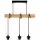 Hanging Ceiling Light LED Wooden Beam 3xE27 Chandelier Diamonds White