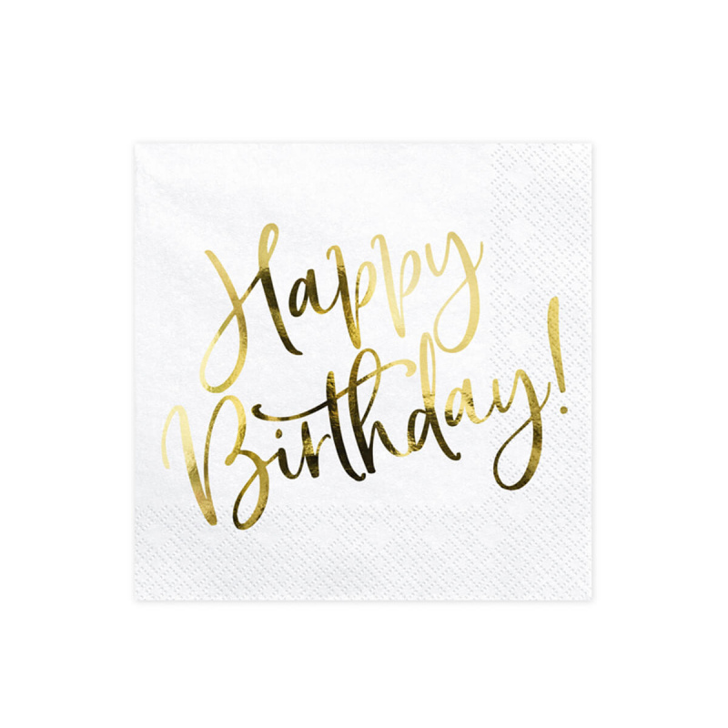 Aga4Kids Paper Napkins Happy Birthday 33x33 cm 20pcs