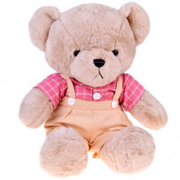 Plush TEDDY BEAR - beige Filip 58cm in a pink VINTAGE shirt ZA5923 A universal