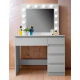 Aga Dressing Table with Mirror and Lighting Matte White