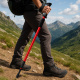Aga Trekking Poles AntiShock 61–135 cm Red