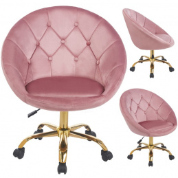 Elegant swivel chair RUNDO - pink