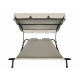 Aga Garden Lounger for Two Persons with Canopy Beige