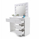 Aga Dressing Table with Mirror and Lighting Matte White