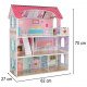 Aga MDF Dollhouse with furniture 70 cm Pink LED