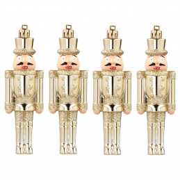 Aga Set of 4 Christmas Ornaments Nutcracker Gold
