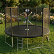 Aga SPORT PRO Trampoline 430 cm Black + Safety Net + Ladder + Shoe Pocket
