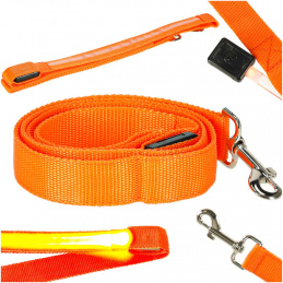 Aga LED Lighted Leash 120cm Orange