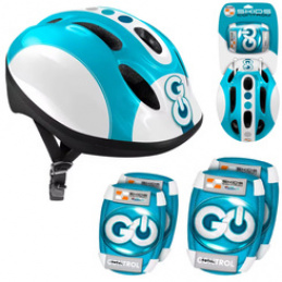Regulated set of protective gear for children Helmet + protectors BLUE SP0857 universal