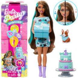 Mattel Barbie Party Unboxed Doll from the series: Birthday + Corgi Dog ZA6066 Universal