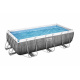 Power Steel 404x201x100 Rattan Imitation 13x6FT BESTWAY 6in1 Rack Pool + Pump + Ladder