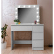 Aga Dressing table with mirror, lighting and el.drawer Glossy White
