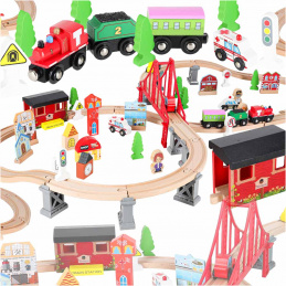 Aga Children's wooden train-track 70 pieces