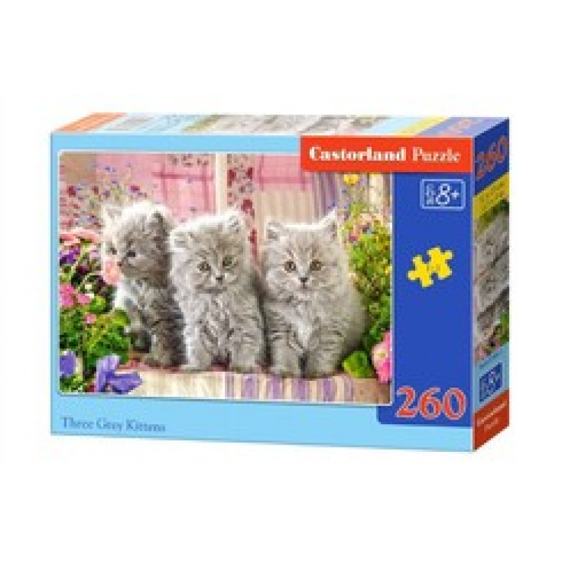 CASTORLAND Puzzle 260 pieces - Three grey kittens