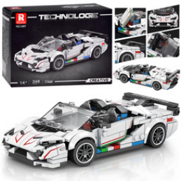 Technical Bricks Super Sports Car WHITE CONVERTIBLE spoiler 348-pieces ZA5787 universal