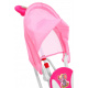 children's tricycle Elephant Pink + sounds + canopy + barrier + footrest + handle + runners + storage space