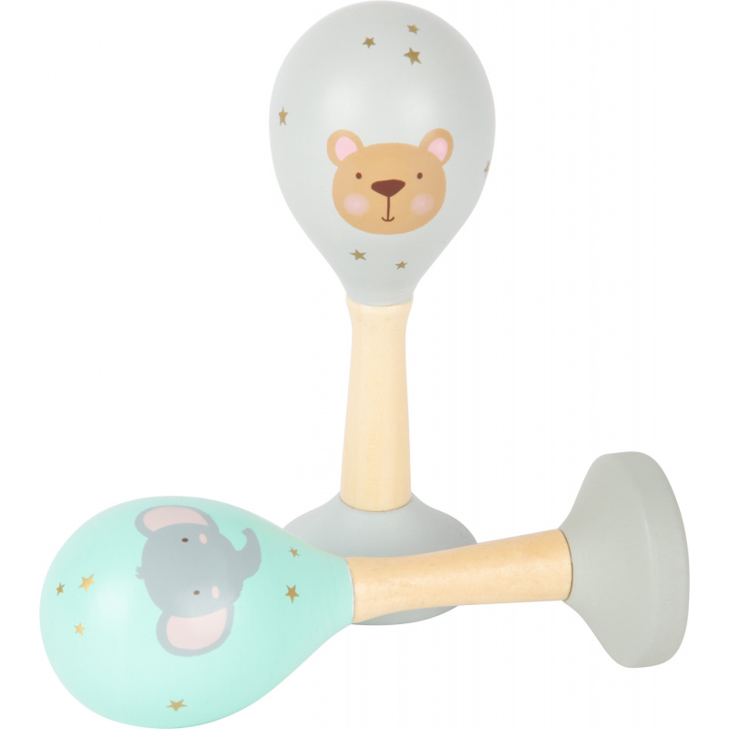 Small Foot Wooden Maracas Pastel Set of 2 pcs 2DZ153 - II. QUALITY