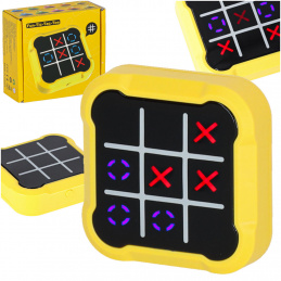 Tic Tac Toe electronic logic game console portable yellow