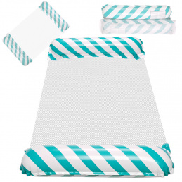 Inflatable beach mattress hammock water lounger chair pool blue