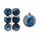 Aga Christmas Ornaments 7cm 6pcs Blue - Branches