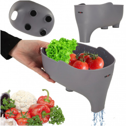 Sink strainer colander drip tray with spout kitchen organizer elephant