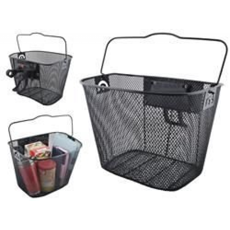 Handlebar basket with clip Black ISO 2355