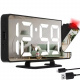 Mirror clock with projector Black Izoxis 19576