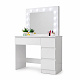 Aga Dressing table with mirror, lighting and el.drawer Glossy White