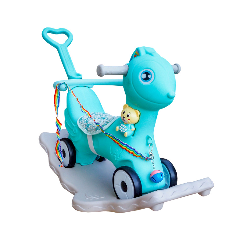 Aga4Kids Plastic Rocking Horse 2-in-1 DS3803 Blue