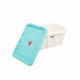 Doloni Storage Box with Lid 75x51x37 White/Turquoise