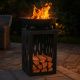 Linder Exclusiv Portable Fire Pit 45 cm with Wood Storage