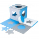 Foam puzzle mat for children 180x180cm 9 pieces grey-blue