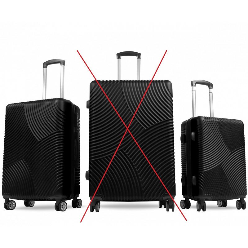 Aga Travel Luggage Set, size M + S Black 6CZ030 - SECOND QUALITY