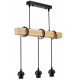 Hanging Ceiling Light LED Wooden Beam 3xE27 Loft Glass Strips