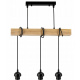 Hanging ceiling LED light wooden beam 3xE27 Chandelier Metal mug