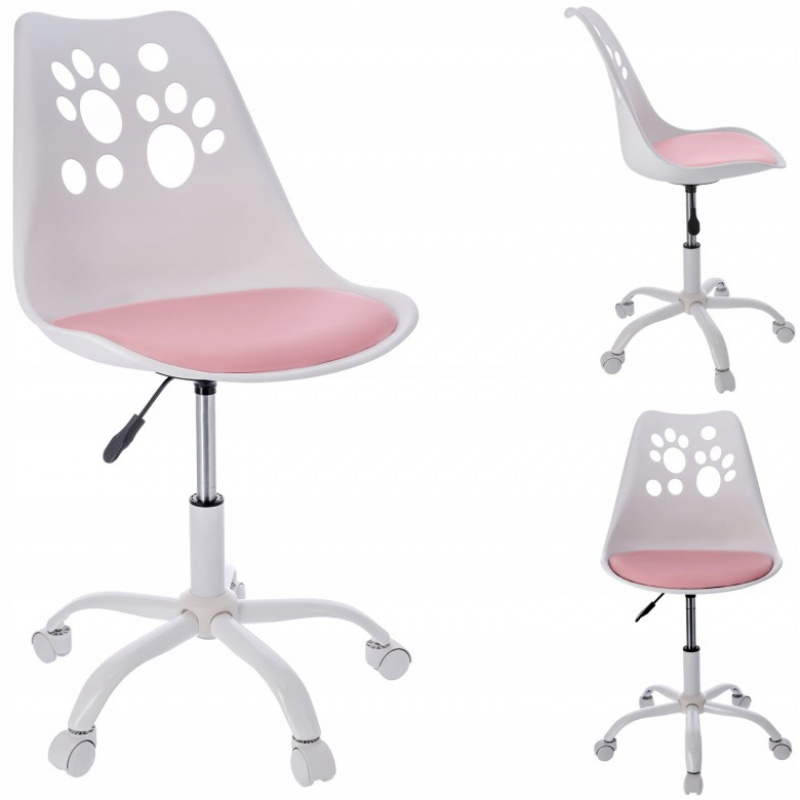 Swivel Chair JOY - White and Pink
