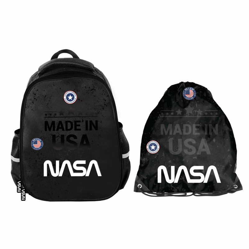 Paso School Set Two-Compartment Backpack + Drawstring Bag NASA