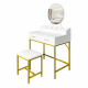 Aga Dressing Table with Mirror and Lighting + Stool White