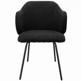 Modern corduroy chair DALIA - black
