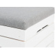 Wooden chest with padded lid 40 x 50 x 35 cm Grey/White 15252