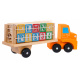 Wooden truck with trailer and blocks for children 2+ Educational toy + blocks with letters and numbers