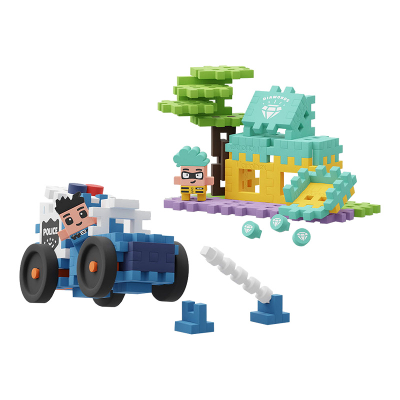 Marioinex MINI WAFFLE Police Car and Jewelry Store 80pcs